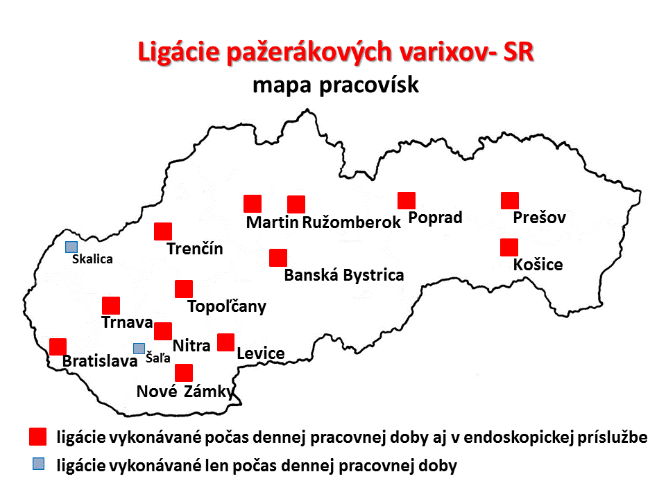Mapka ligácií v SR